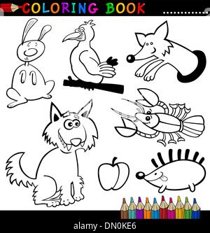 Livre de coloriage pour les animaux ou la page Illustration de Vecteur