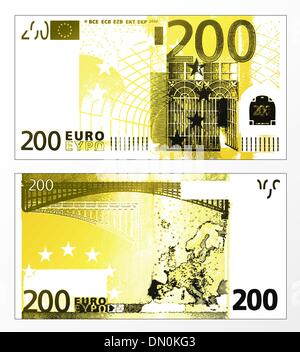 Deux cents Euros trace grunge Illustration de Vecteur