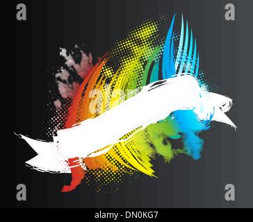 Demi-teinte arc-en-ciel bannière ruban Illustration de Vecteur