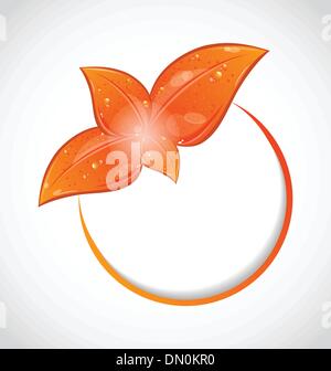 Forme arrondie avec les éléments leaf d'automne Illustration de Vecteur