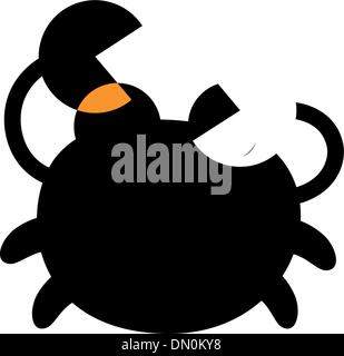Crabe noir mignon set isolated on white Illustration de Vecteur
