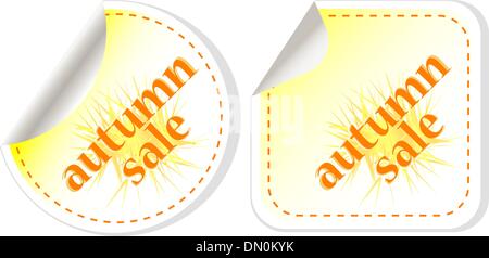 Vente d'automne autocollants set. vector Illustration de Vecteur