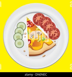 Vector Tranche de pizza italienne Illustration de Vecteur