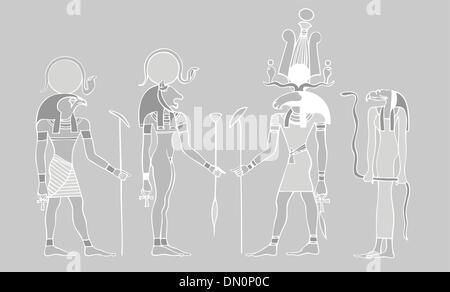 Dieux égyptiens et les symboles - vector Illustration de Vecteur