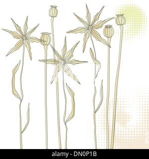 Floral background avec les coquelicots Illustration de Vecteur