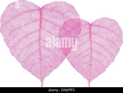 Les feuilles du cœur rouge, vector Illustration de Vecteur