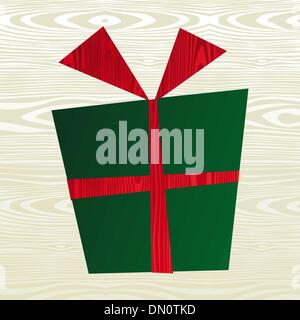 Cadeau de Noël silhouette en bois Illustration de Vecteur