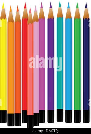 crayons de couleur crayon Illustration de Vecteur