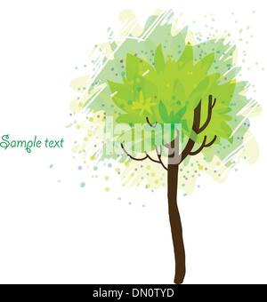 Arbre d'automne sur fond blanc Illustration de Vecteur