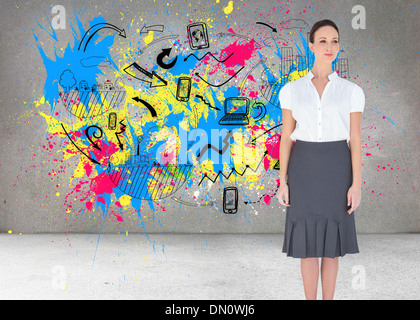 Image composite de content businesswoman posing Banque D'Images