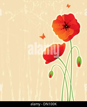 Coquelicots rouge retour Illustration de Vecteur