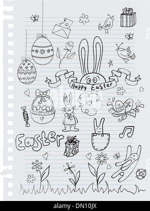Pâques Doodle Illustration de Vecteur
