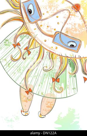 Sunny Summer Girl Illustration de Vecteur