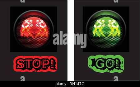 Feu vert et rouge Illustration de Vecteur