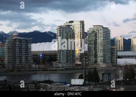 Jan 15, 2010 - Vancouver, Colombie-Britannique, Canada - BC Place peut être vu dans le centre-ville. BC Place accueillera les cérémonies d'ouverture et de clôture des Jeux Olympiques d'hiver de 2010. (Crédit Image : Â© Mike Kane/ZUMA Press) Banque D'Images