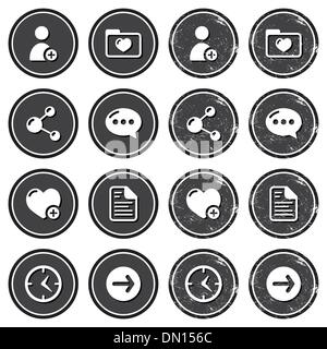 Icônes de navigation web sur l'ensemble des étiquettes rétro Illustration de Vecteur
