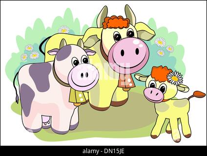famille de vaches Illustration de Vecteur