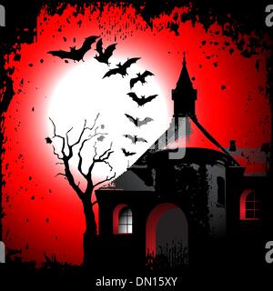 Avec l'arrière-plan Halloween maison peur Illustration de Vecteur