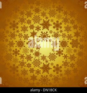 Golden Christmas snowflakes background Illustration de Vecteur
