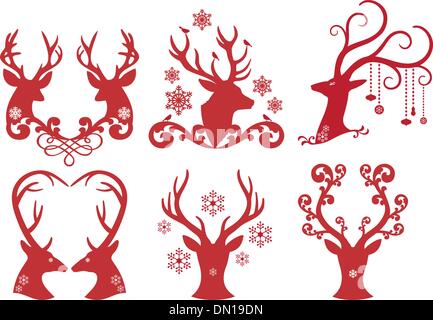 Stag deer Noël chefs, vector Illustration de Vecteur