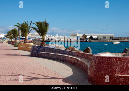 Le front de mer, Puerto del Rosario, Fuerteventura, Îles Canaries, Espagne. Banque D'Images