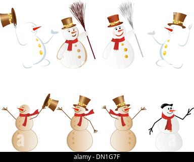 jeu de bonhomme de neige Illustration de Vecteur