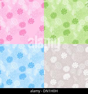 Ensemble de modèles floraux transparente Illustration de Vecteur