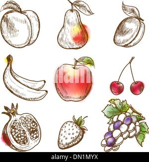 Jeu de fruits Illustration de Vecteur