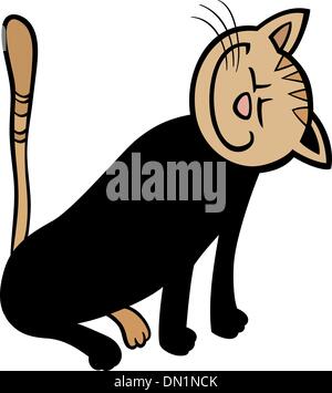 Happy cat cartoon illustration Illustration de Vecteur