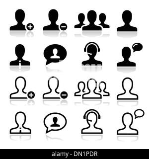 Utilisateur man avatar icons set Illustration de Vecteur