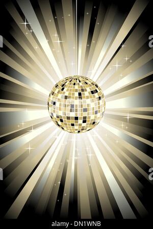 Discothèque sphère en couleur or Illustration de Vecteur