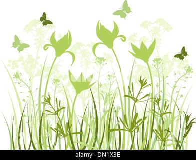 Green floral background Illustration de Vecteur