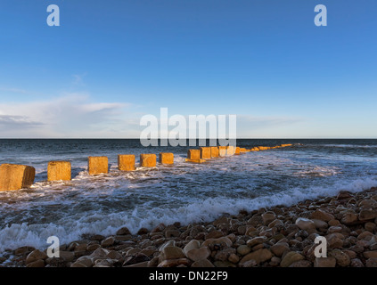 Plage de l'ouest de l'Elgin en hiver. Banque D'Images