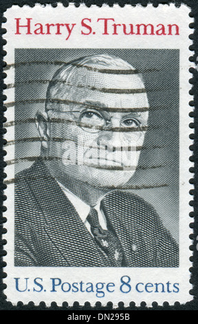 Timbre-poste imprimé aux Etats-Unis, montre un portrait 33e Président des Etats-Unis, Harry S. Truman Banque D'Images