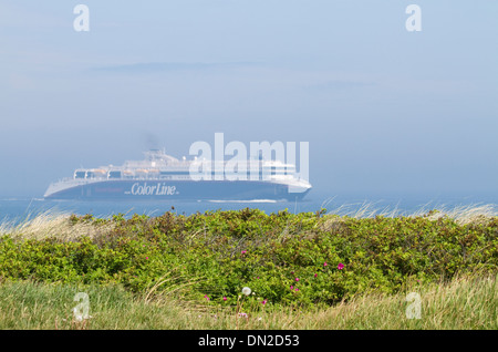 Une ligne de couleur classe SuperSpeed ro/pax ferry Hirtshals off. Banque D'Images