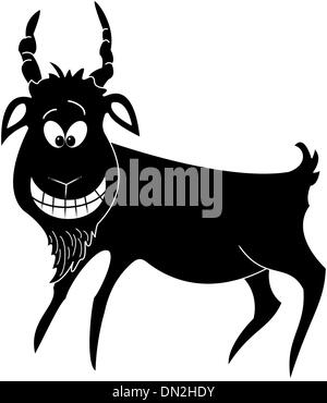 Cheerful chèvre, silhouette noire Illustration de Vecteur