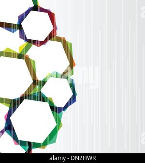 Jeu abstrait arrière-plan coloré d'hexagones Illustration de Vecteur