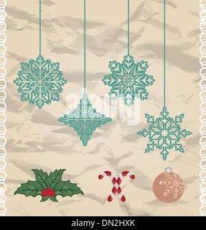 Définir les éléments de Noël et Nouvel An Illustration de Vecteur