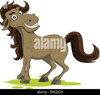 Cheval cute smiling Illustration de Vecteur