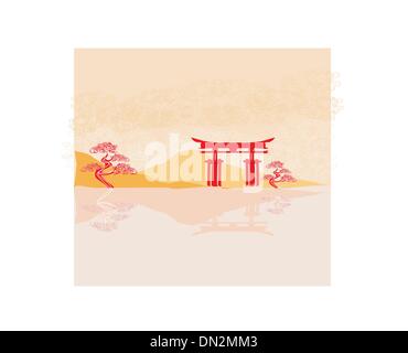 Miyajima gate à Hiroshima Illustration de Vecteur