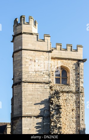 La cathédrale de Lincoln, en Angleterre, les vestiges de palais des évêques Banque D'Images