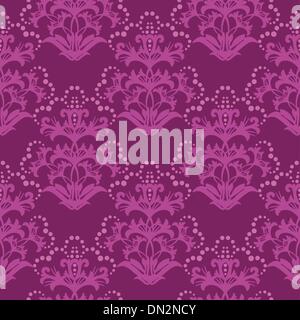 Seamless pattern papier peint fleuri violet fuchsia Illustration de Vecteur