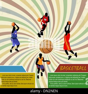 Affiche publicitaire de basket-ball Illustration de Vecteur