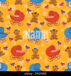 Fond transparent, les ours et les poussettes Illustration de Vecteur