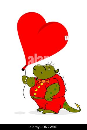 Dragon en amour Illustration de Vecteur