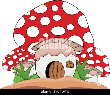 Cartoon mushroom house Illustration de Vecteur