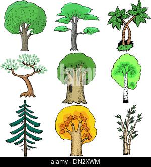 Ensemble d’arbres Illustration de Vecteur