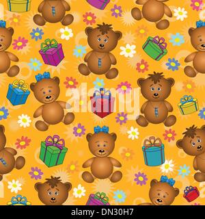 Arrière-plan transparent, des ours et des cadeaux Illustration de Vecteur