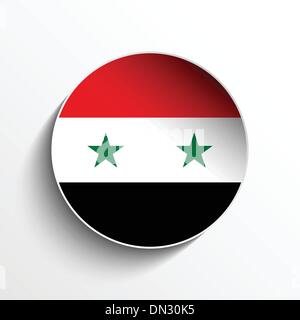 Drapeau Syrie bouton Ombre cercle de papier Illustration de Vecteur