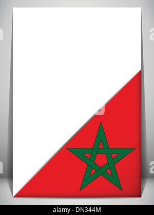 Maroc drapeau du pays en tournant la page Illustration de Vecteur